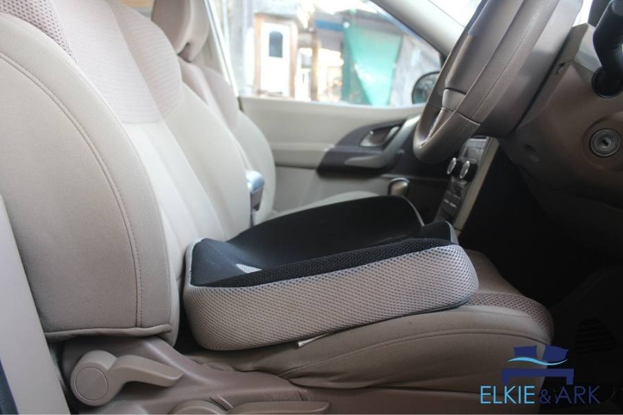 Place coccyx cushions on car seats